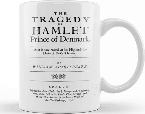 Hamlet William Shakespeare Title Page Kupa Bardak Porselen