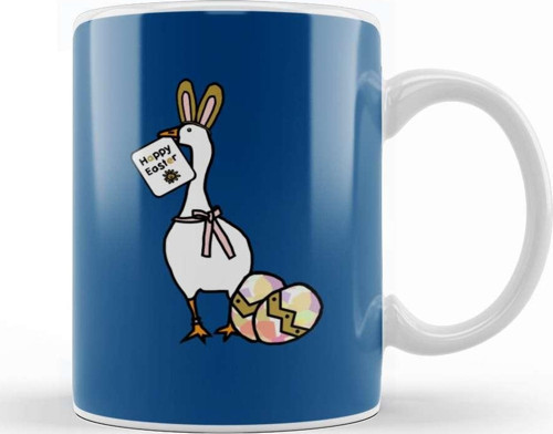 Happy Easter Bunny Ears On Game Goose Kupa Bardak Porselen