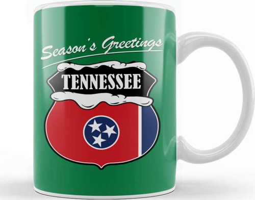 Seasons Greetings Tennessee Christmas Kupa Bardak Porselen