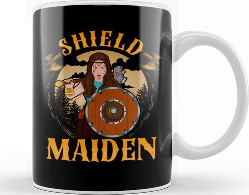 Shield Maiden Female Viking Warrior Norse Myth Kupa Bardak Porselen