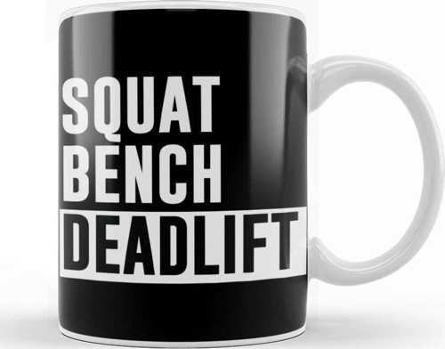 Squat Bench Deadlift Powerlifting Bodybuilding Kupa Bardak Porselen