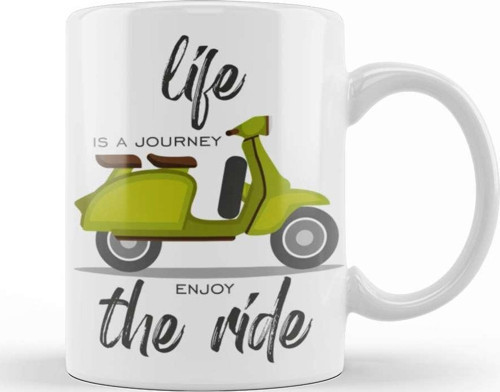 Vespa Journey Life Is A Journey Enjoy The Ride Kupa Bardak Porselen