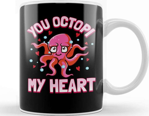 You Octopi My Heart Funny Octopus Pun Kupa Bardak Porselen