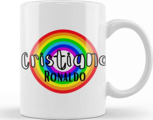 Cristiano Ronaldo Retro Rainbow Style Kupa Bardak Porselen