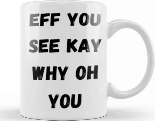 Eff You See Kay Why Oh You Yoga Lover Kupa Bardak Porselen