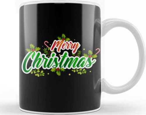 Yılbaşı Yeni Yıl Konseptli Merry Christmas 013 Kupa Bardak Porselen