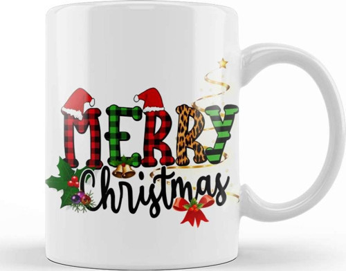 Yılbaşı Yeni Yıl Konseptli Merry Christmas 023 Kupa Bardak Porselen