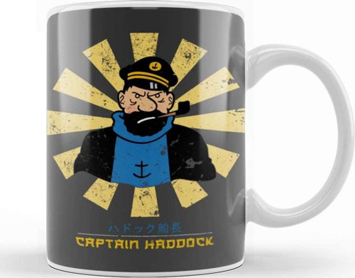 Captain Haddock Retro Japanese Tintin Kupa Bardak Porselen