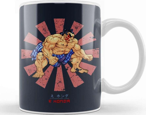 E Honda Retro Japanese Street Fighter Kupa Bardak Porselen