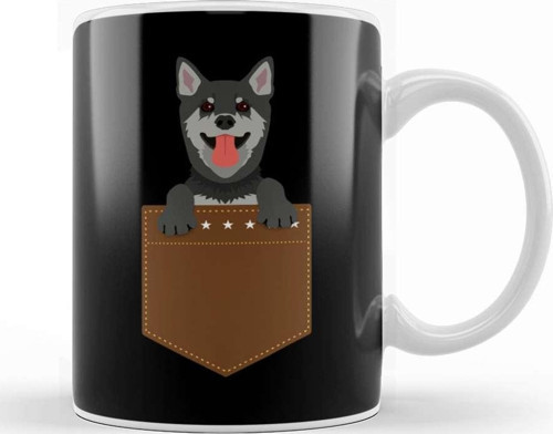 Adorable Puppy Peeking Out Of Your Pocket Dog Kupa Bardak Porselen