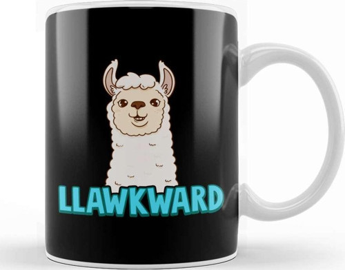 Cute & Funny Llawkward Awkward Llama Pun Lama Kupa Bardak Porselen