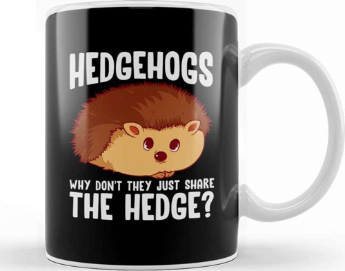 Hedgehogs Why Don T They Just Share The Hedge Kupa Bardak Porselen