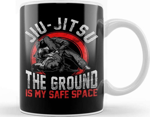 Jiu Jitsu The Ground Is My Safe Space Bjj Pun Kupa Bardak Porselen