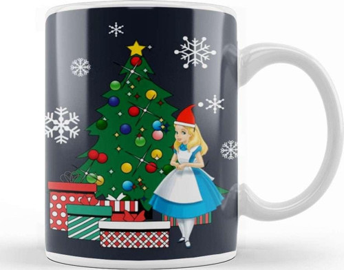 Alice In Wonderland Around The Christmas Tree Kupa Bardak Porselen