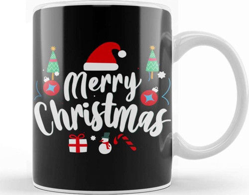 Yılbaşı Yeni Yıl Konseptli Merry Christmas 03 Kupa Bardak Porselen