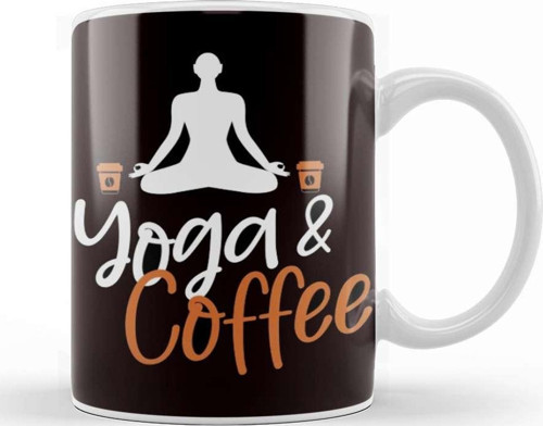Yoga Coffee Asana Meditation Zen Nirvana Gift Kupa Bardak Porselen