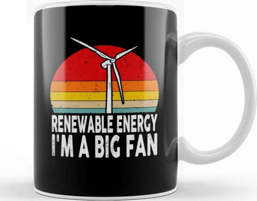 Renewable Energy Im A Big Fan Retro Earth Day Kupa Bardak Porselen