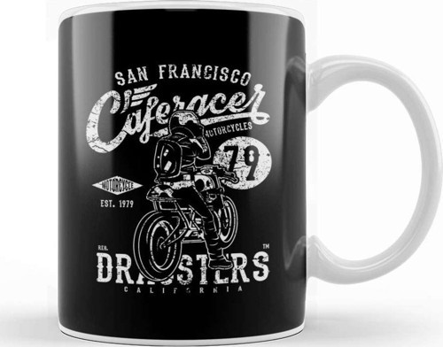 San Francisco Cafe Racer Motorcycle Dragsters Kupa Bardak Porselen