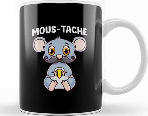 Cute & Funny Mous Tache Mouse Pun Mustachioed Kupa Bardak Porselen
