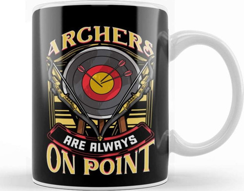 Funny Archers Are Always On Point Archery Pun Kupa Bardak Porselen