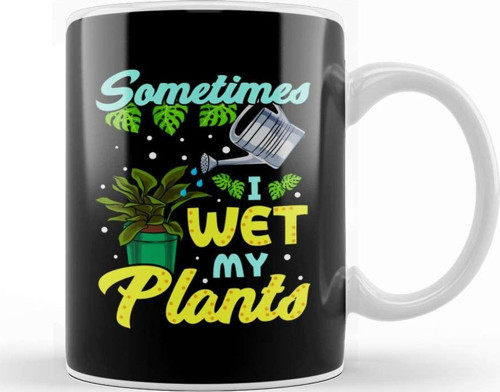 Funny Sometimes I Wet My Plants Gardening Pun Kupa Bardak Porselen