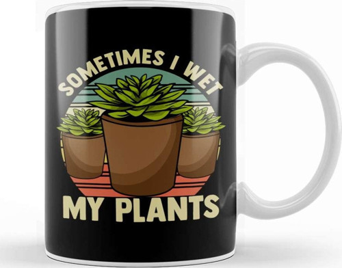 Funny Sometimes I Wet My Plants Gardening Pun Kupa Bardak Porselen