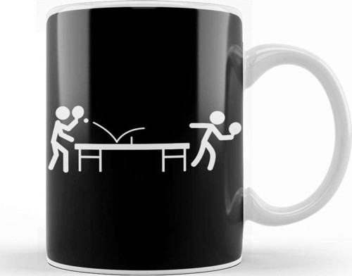 Ping Pong Table Tennis Stick Figures Pingpong Kupa Bardak Porselen