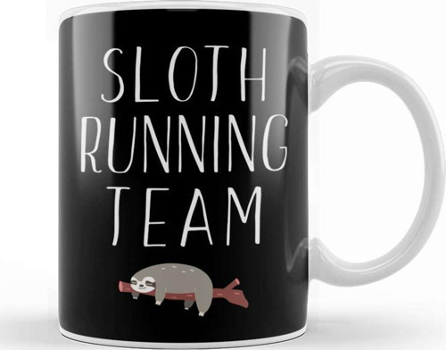 Sloth Running Team Lazy Sleepy Sloth Sleeping Kupa Bardak Porselen