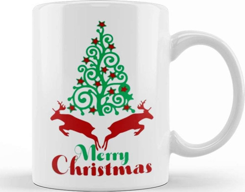 Yılbaşı Yeni Yıl Konseptli Merry Christmas 01 Kupa Bardak Porselen