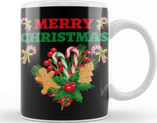 Yılbaşı Yeni Yıl Konseptli Merry Christmas 06 Kupa Bardak Porselen