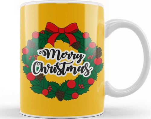 Yılbaşı Yeni Yıl Konseptli Merry Christmas 09 Kupa Bardak Porselen