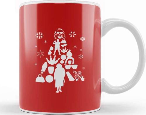 Big Lebowski Christmas Tree Silhouette White Kupa Bardak Porselen