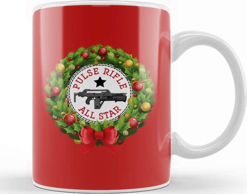 Christmas All Star Pulse Rifle Aliens Wreath Kupa Bardak Porselen
