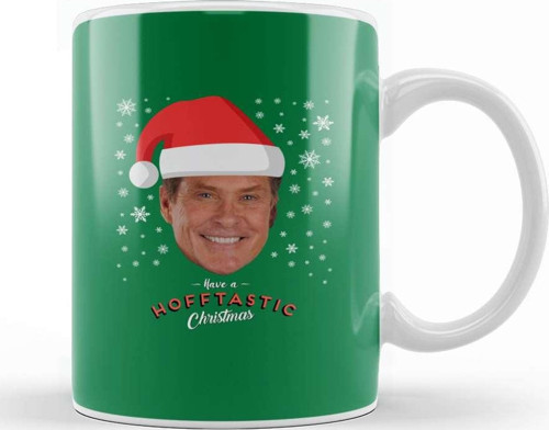 David Hasselhoff Have A Hofftastic Christmas Kupa Bardak Porselen
