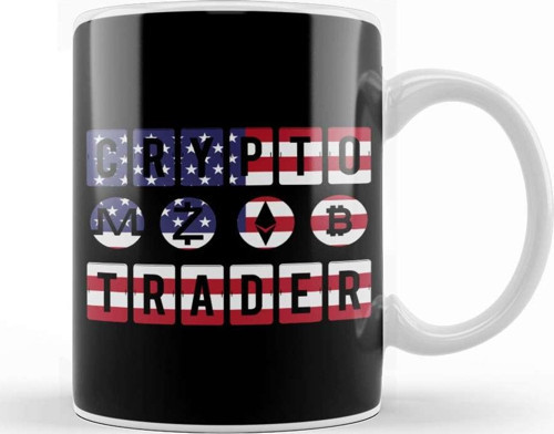 Crypto Trader Bitcoin Btc Usa Flag Patriotic Kupa Bardak Porselen