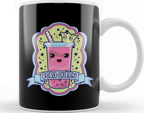 Cute Boba Queen Kawaii Bubble Tea Boba Anime Kupa Bardak Porselen