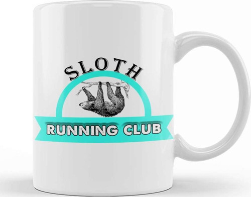 Sloth Running Club Cute & Funny Sloth Lover Kupa Bardak Porselen