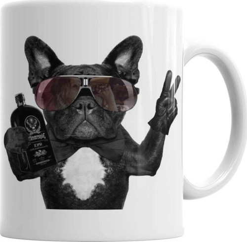 Bulldog Hangover Pug Köpek Kupa Bardak Porselen