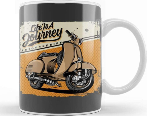Vespa Classic Life İs A Journey Vespa Lover Kupa Bardak Porselen