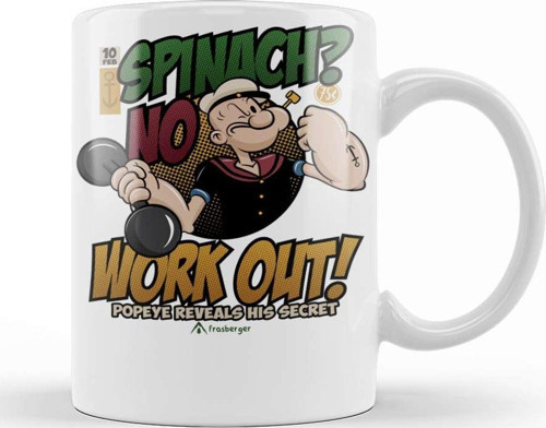 Popeye Work Out Temel Reis Kupa Bardak Porselen