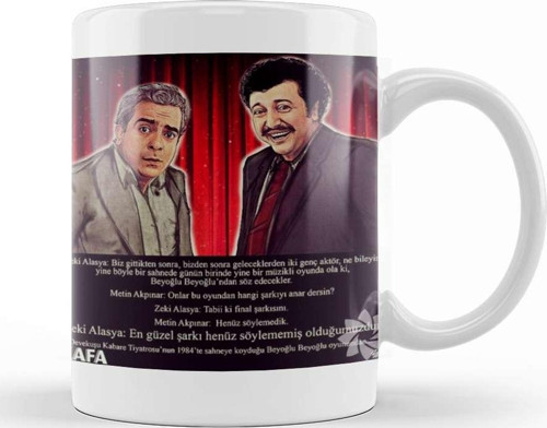 Zeki Alasya Metin Akpınar Deve Kuşu Kabare Kupa Bardak Porselen