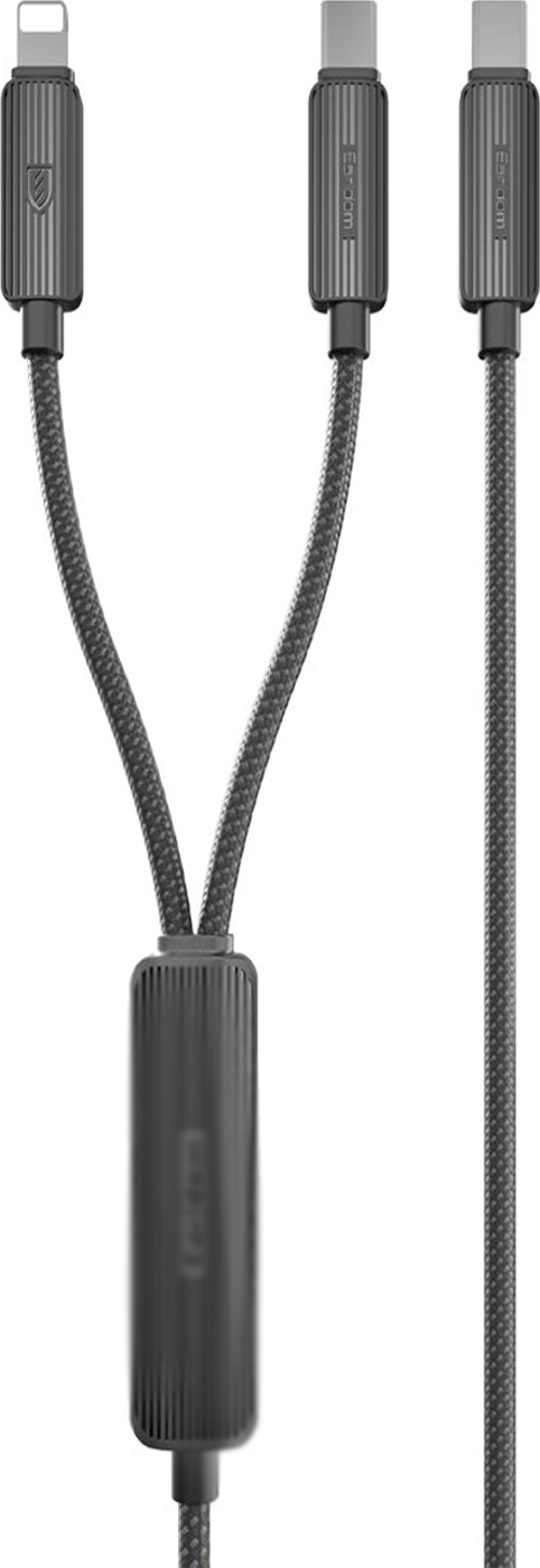 EC-IC01 1.2M Type-C to Type-C 60W ve Lightning 30W Çift Çıkışlı 2in1 PD Hızlı Şarj Kablosu
