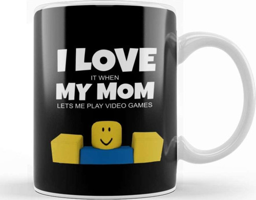 Roblox Noob I Love My Mom Funny Gamer Gift Kupa Bardak Porselen