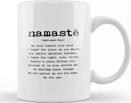 Namaste Yazı Meditasyon 02 Kupa Bardak Porselen
