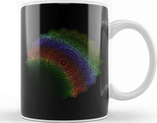 Yogi Prana Mandala Rainbow Kupa Bardak Porselen