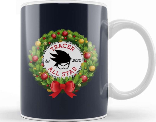 Christmas All Star Overwatch Tracer Wreath Kupa Bardak Porselen