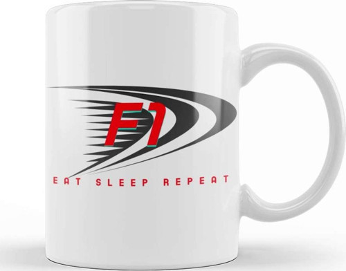 Formula 1 Eat Sleep Repeat Kupa Bardak Porselen