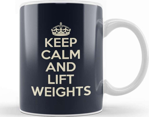 Keep Calm And Lift Weights Kupa Bardak Porselen