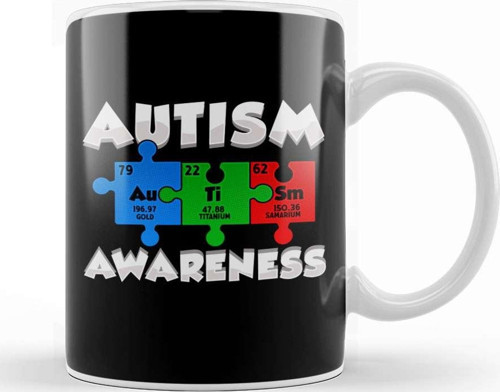 Chemistry Autism Awareness Puzzle Elements Kupa Bardak Porselen