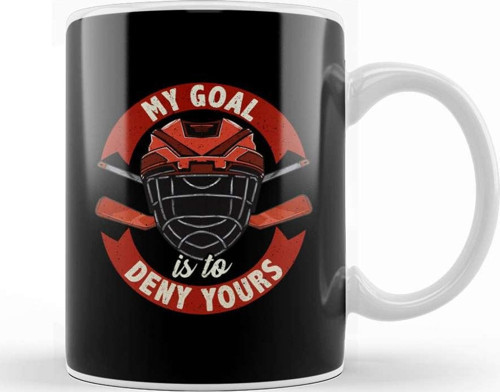 My Goal Is To Deny Yours Ice Hockey Goalie Kupa Bardak Porselen